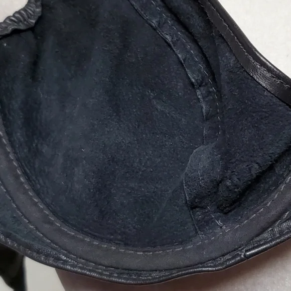 Spartacus Leathers of Oregon Rare Black Leather Low Cut Demi Balconette Bra 38C - Picture 12 of 14